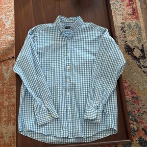 Club Room Light Blue Gingham Men's Shirt Size 16, 34-35